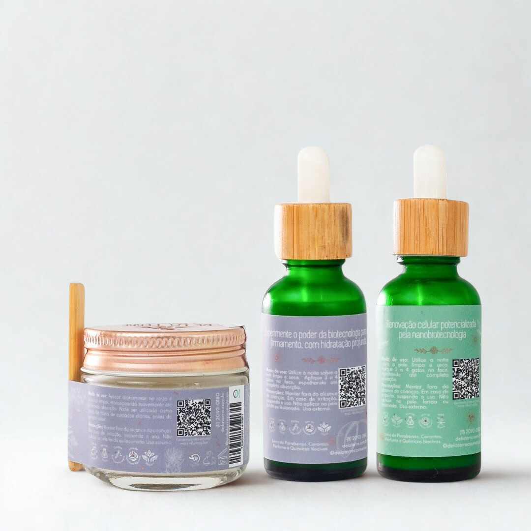Kit Regenera Noite: Retinol, PDRN e Baobá DNA De La Terre Cosmeticos
