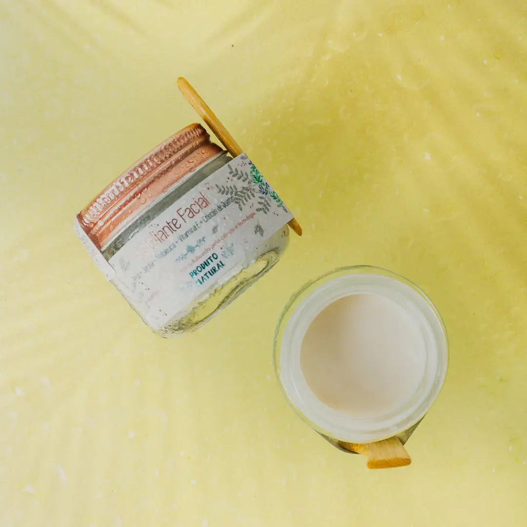 Creme Esfoliante Natural de Arroz e Cristais de Quartzo