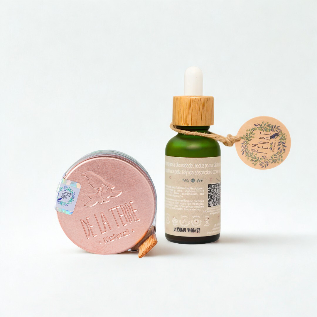 Duo Controle de Oleosidade Avançado: Sérum Nano Antioleosidade + Creme-Gel Nano Antioleosidade De La Terre Cosmeticos