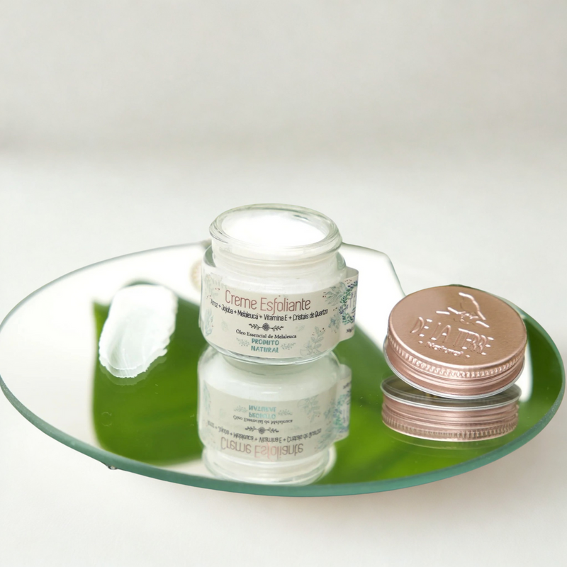 Creme Esfoliante Natural de Arroz e Cristais de Quartzo