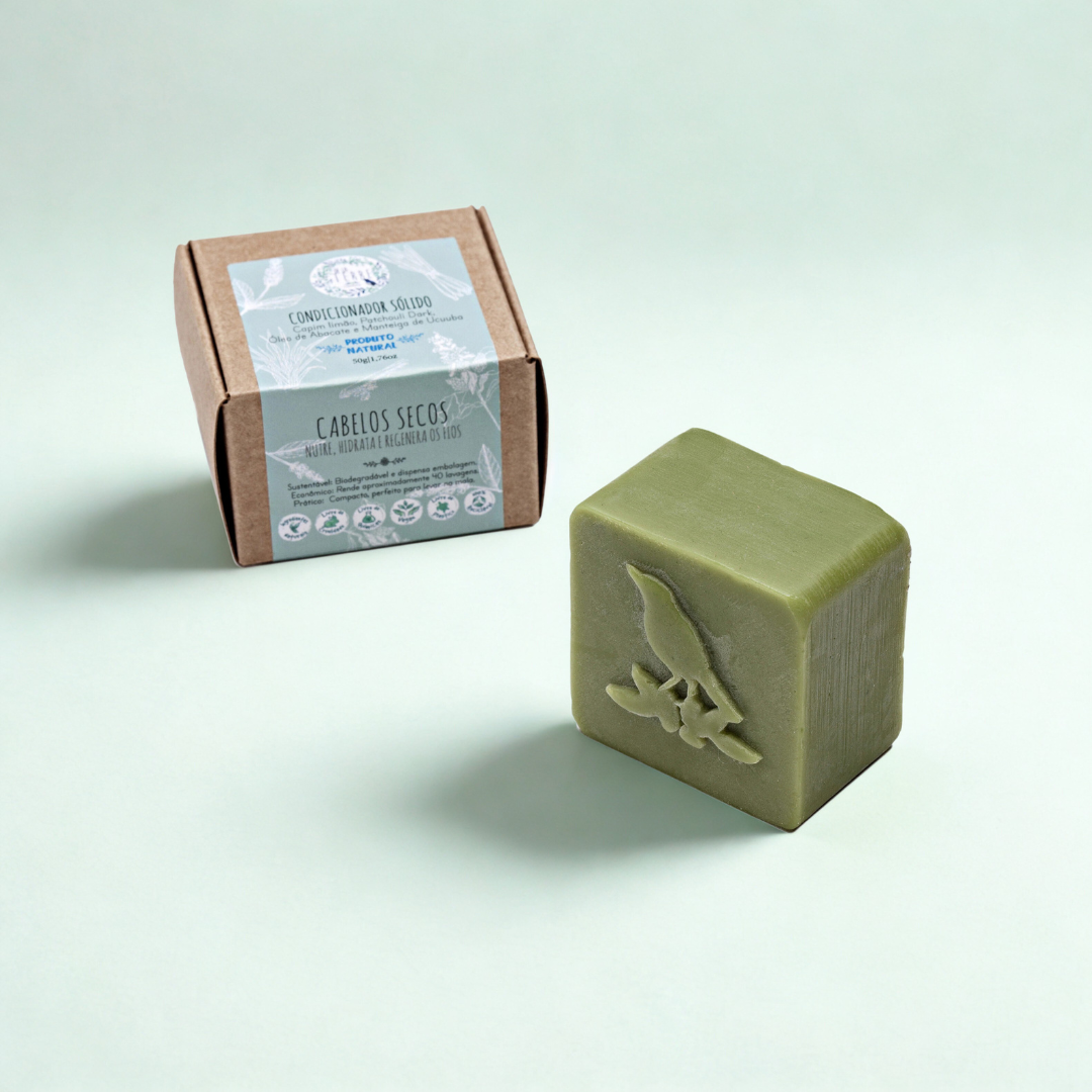 Condicionador Sólido: Cabelos Secos e Danificados - Capim Limão e Patchouli