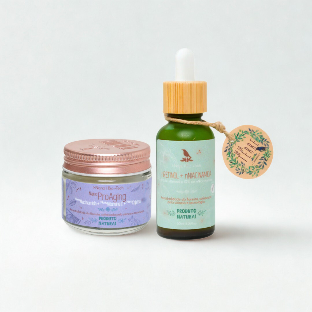 Duo Renovação Noturna: Sérum Nano Retinol + Creme Nano Pró-Aging