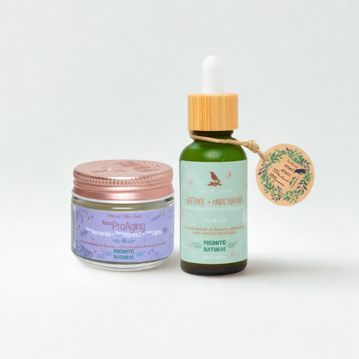 Duo Renovação Noturna: Sérum Nano Retinol + Creme Nano Pró-Aging