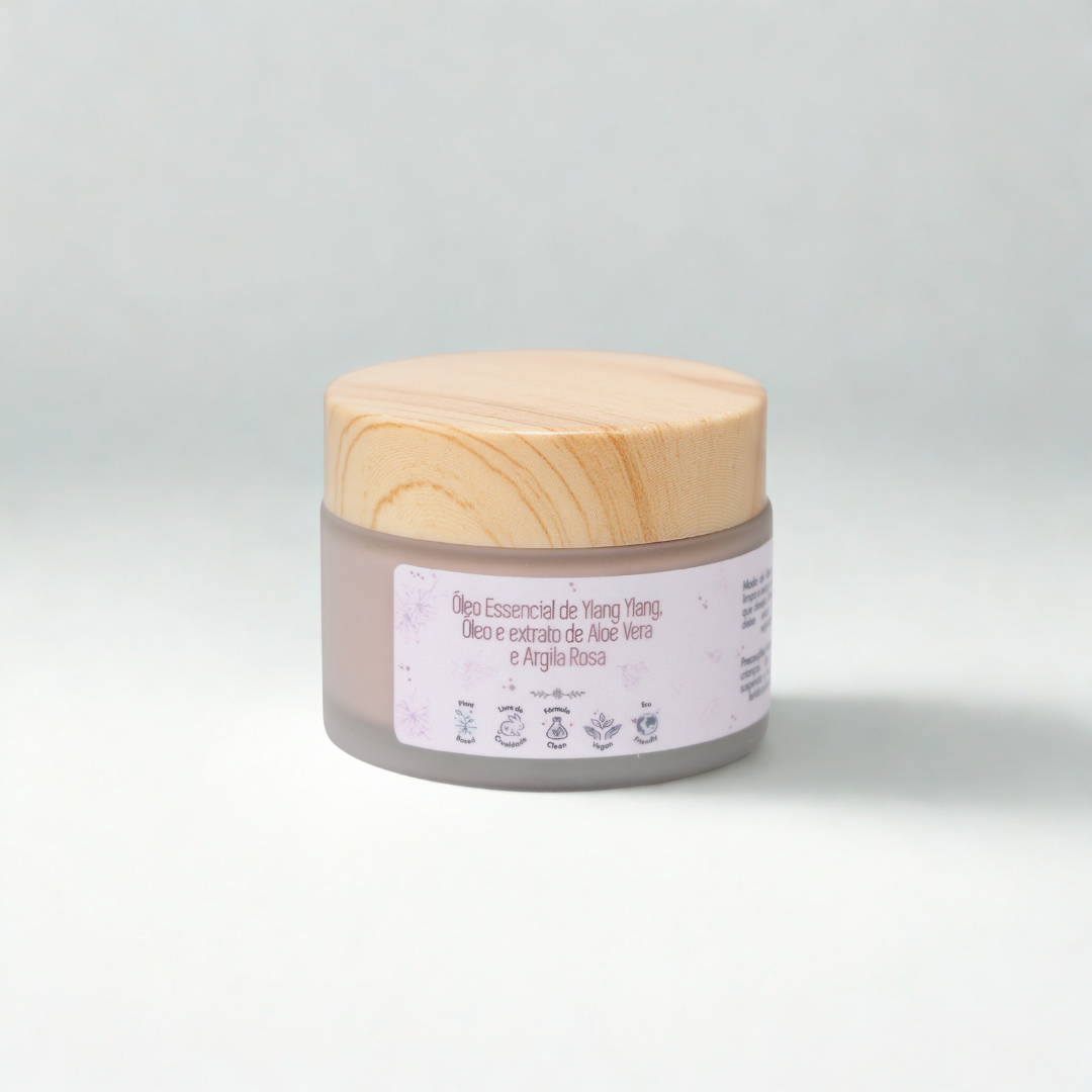 Máscara Facial de Argila Rosa: Para Peles Sensíveis
