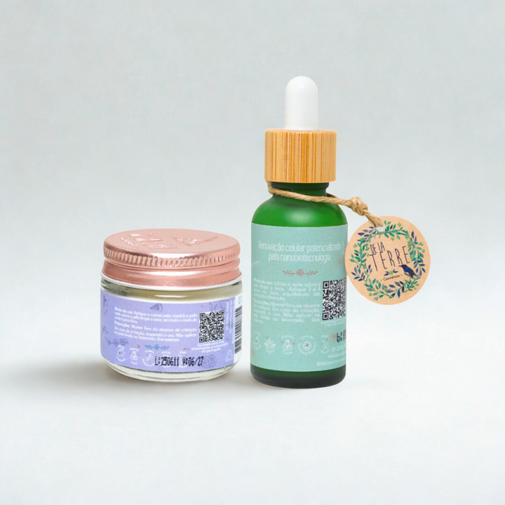 Dúo renovador nocturno: sérum con nano retinol + crema antiedad con nano retinol 